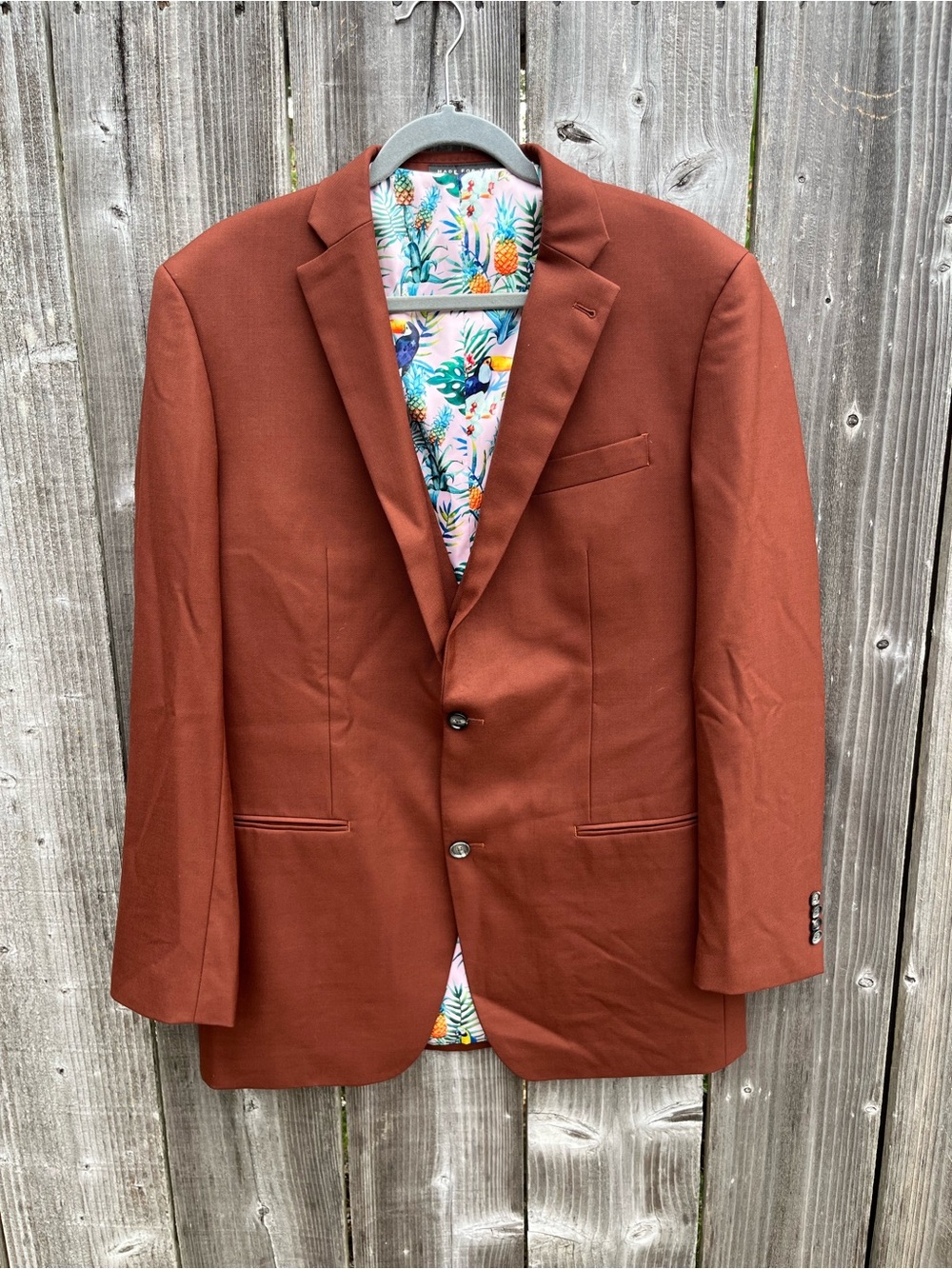 Rust Brown Men's Blazer and Vest - Classic Two-Button Suit Jacket